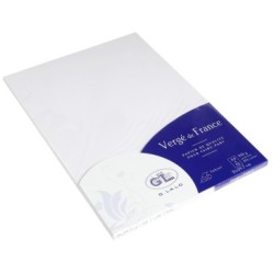 Feuille Vergé de France A4 210g - Blanc - Blanc