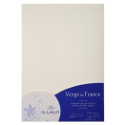 Feuille Vergé de France A4 160g - Blanc - Blanc