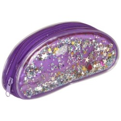 Fantaisies et textiles - Trousse ovale - Violet - 20 x 10 x 5 cm