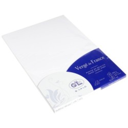 Feuille pliée Vergé de France A4 210g - Extra blanc - Extra blanc