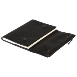 Cuir naturel & noir - Porte-carnet_1