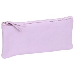 Cuir teinté - Trousse plate - Lilas