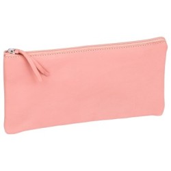 Cuir teinté - Trousse plate - Corail