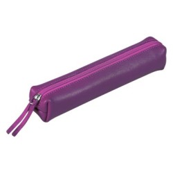 Cuir teinté - Trousse slim - Violet