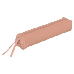 Cuir teinté - Trousse slim - Corail