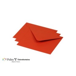 Enveloppe Pollen 12,5x13,8cm - Rouge corail - Rouge corail - Papier lisse