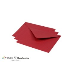 Enveloppe Pollen 12,5x13,8cm - Rouge groseille - Rouge groseille - Papier lisse