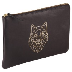 Black forest - Pochette plate universelle - Noir et doré loup