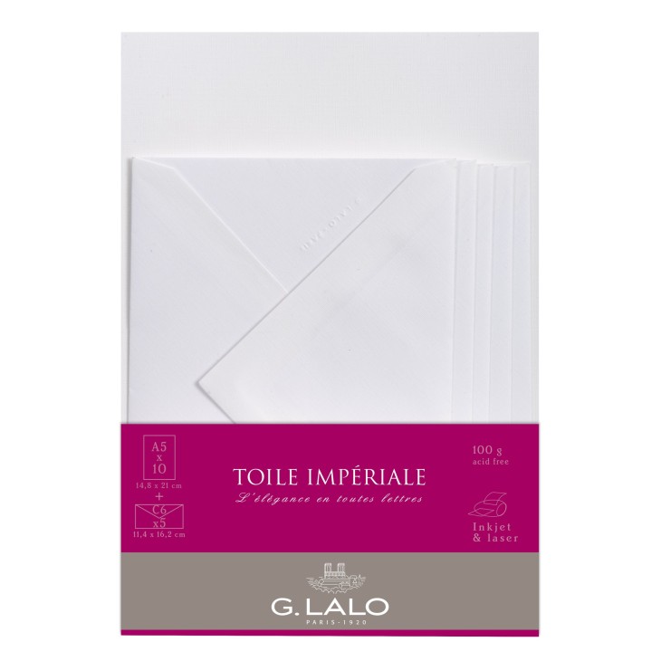 Set de correspondance authentique A5. Format: 14,8 x 21 cm + 11,4 x 16,2 cm