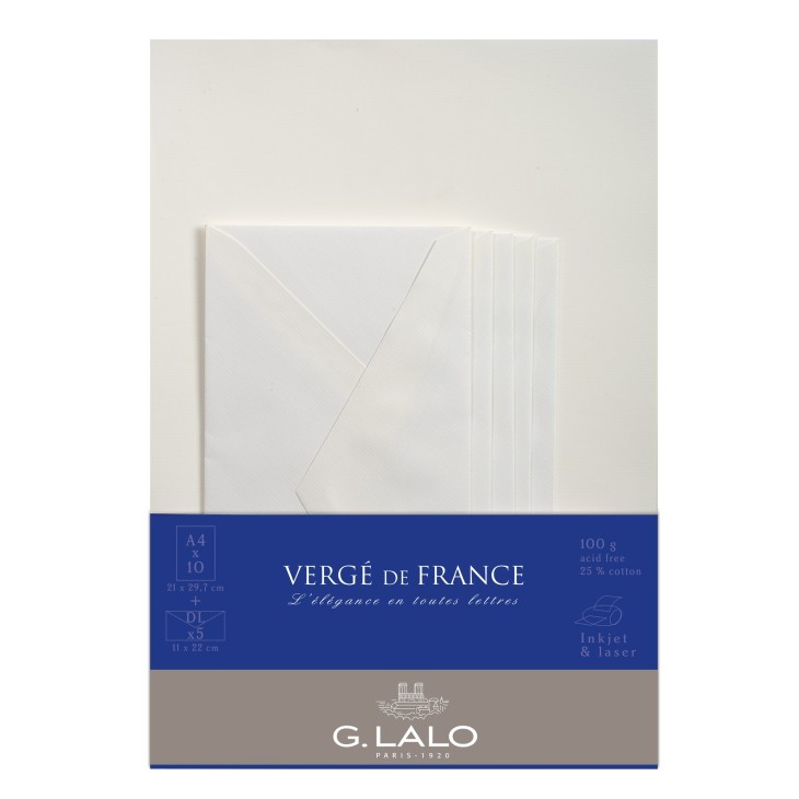 Set de correspondance authentique A4. Format: 21 x 29,7 cm + 11 x 22 cm