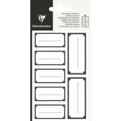 Sachet de 28 étiquettes adhésives rectangulaires - Noir