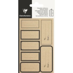 Sachet de 28 étiquettes adhésives rectangulaires - Noir kraft