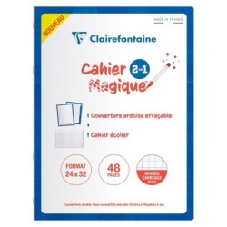 Cahier Magique - Bleu - 24 x 32 cm - Séyès (grands carreaux)