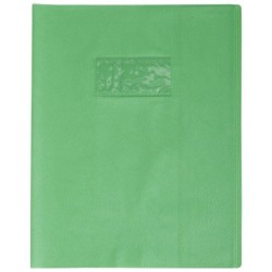 Protège-cahiers grain cuir - Vert clair - 17 x 22 cm