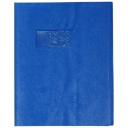 Protège-cahiers grain cuir - Bleu - 17 x 22 cm