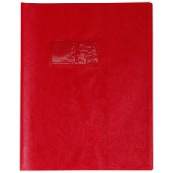 Protège-cahiers grain cuir - Rouge - 17 x 22 cm