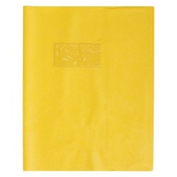 Protège-cahiers grain cuir - Jaune - 17 x 22 cm