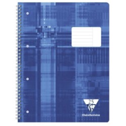 Cahier reliure intégrale - Bleu - Blanc - 160 - 22,5 x 29,7 cm - A4+ - Ligné + marge