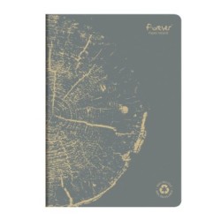 Cahier piqué FOREVER PREMIUM - Gris plomb - Ligné