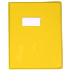 Protège-cahiers cristalux - Jaune - 17 x 22 cm