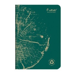 Carnet piqué FOREVER PREMIUM - Vert pin - 14,5 x 21 cm - Ligné