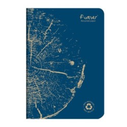 Carnet piqué FOREVER PREMIUM - Bleu cobalt - 14,5 x 21 cm - Ligné