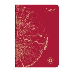 Carnet piqué FOREVER PREMIUM - Rouge brique - 14,5 x 21 cm - Ligné