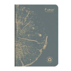 Carnet piqué FOREVER PREMIUM - Gris plomb - 14,5 x 21 cm - Ligné