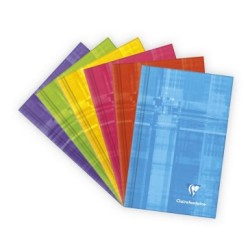 Carnet brochure rembordée rigide - 128 - 10,5 x 14,8 cm - 5/5 (petits carreaux)