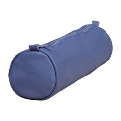 Trousse en cuir Age Bag - Bleu - 21 x Ø 6 cm