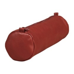 Trousse en cuir Age Bag - Rouge - 21 x Ø 6 cm