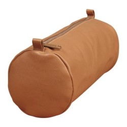 Trousse en cuir Age Bag - Tabac - 22 x Ø 8 cm