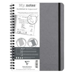 My.Notes carnet reliure intégrale à marges détachables Age Bag - Gris - DOT + cadre en-tête