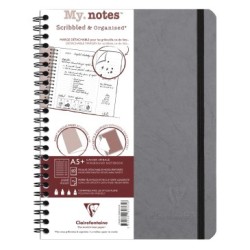 My.Notes carnet reliure intégrale à marges détachables Age Bag - Gris - Ligné + carde en-tête