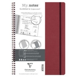 My.Notes cahier reliure intégrale à marges détachables Age Bag - Rouge - 21 x 29,7 cm - A4 - Portrait - DOT + cadre en-tête