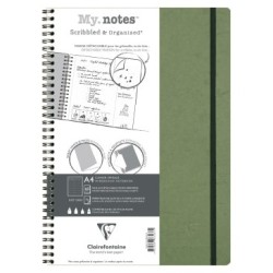 My.Notes cahier reliure intégrale à marges détachables Age Bag - Vert - 21 x 29,7 cm - A4 - Portrait - DOT + cadre en-tête