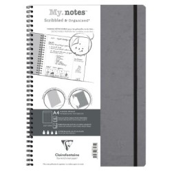 My.Notes cahier reliure intégrale à marges détachables Age Bag - Gris - 21 x 29,7 cm - A4 - Portrait - DOT + cadre en-tête