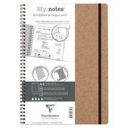 My.Notes cahier reliure intégrale à marges détachables Age Bag - Tabac - 21 x 29,7 cm - A4 - Portrait - DOT + cadre en-tête