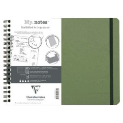 My.Notes cahier reliure intégrale à marges détachables Age Bag - Vert - 25 x 19 cm - B5 - Landscape - DOT + cadre en-tête