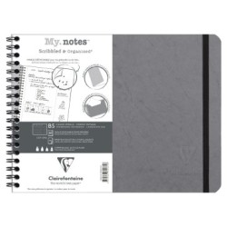 My.Notes cahier reliure intégrale à marges détachables Age Bag - Gris - 25 x 19 cm - B5 - Landscape - DOT + cadre en-tête