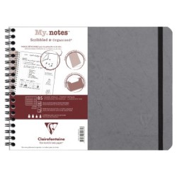 My.Notes cahier reliure intégrale à marges détachables Age Bag - Gris - 25 x 19 cm - B5 - Landscape - Ligné + carde en-tête