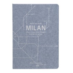 Jeans & Cocoa - Carnet - Bleu jeans - 96 - Piqûre textile - 10,5 x 14,8 cm - Sérigraphie Argent