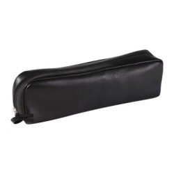 Cuir naturel & noir - Trousse rectangulaire - Noir - 20,5 x 4 x 6 cm