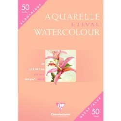 Papier aquarelle Etival 300g - Blanc naturel - Grain fin - 21 x 29,7 cm