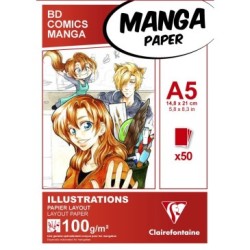 Bloc papier layout Manga Illustrations 100g - 14,8 x 21 cm