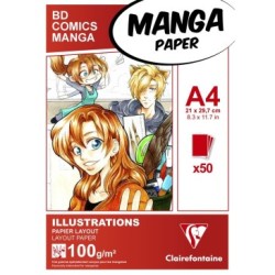Bloc papier layout Manga Illustrations 100g - 21 x 29,7 cm