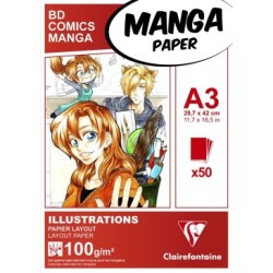 Bloc papier layout Manga Illustrations 100g - 29,7 x 42 cm