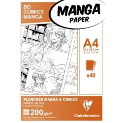 Étui papier layout Manga Multi-techniques 200g - 21 x 29,7 cm - Uni