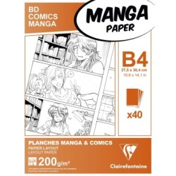 Étui papier layout Manga Multi-techniques 200g - 27,5 x 37,4 cm - Uni