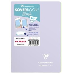 Carnet piqué Koverbook Blush - Lilas/Vert tilleul - 14,5 x 21 cm - Ligné